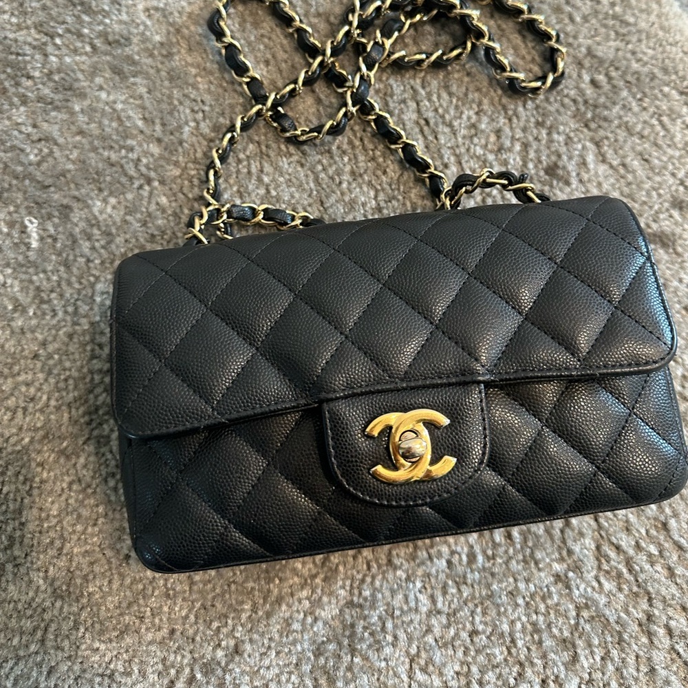 Chanel Rectangular Mini Caviar Black (SOLD)